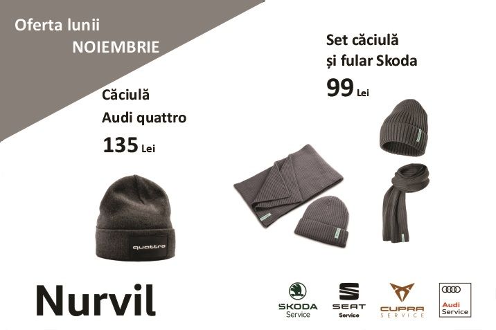 Oferta Set caciula si fular Skoda & Caciula Audi quattro 