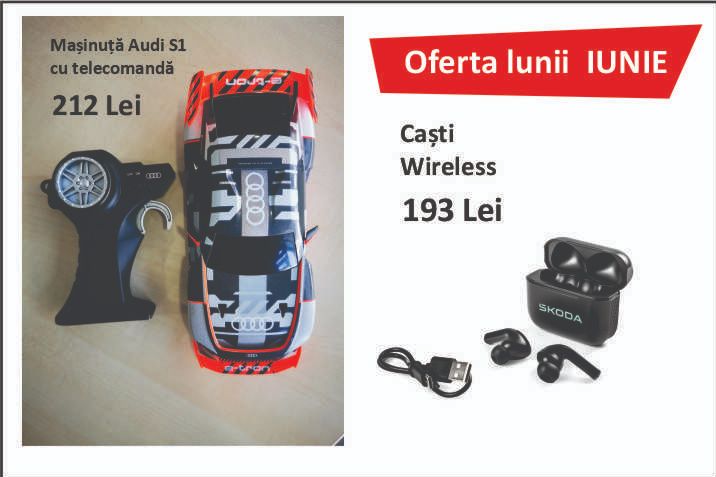 Mașinuță Audi S1 e-tron quattro & Caști Wireless